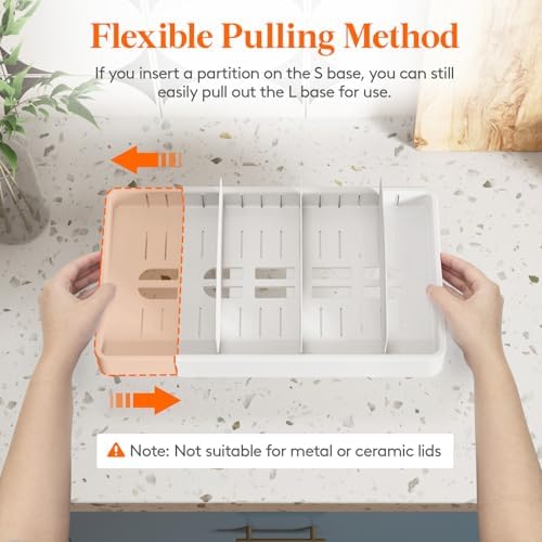 Lifewit Kitchen Cabinet Organizer for Food Contanier Lid with 9 Sections - Image 5