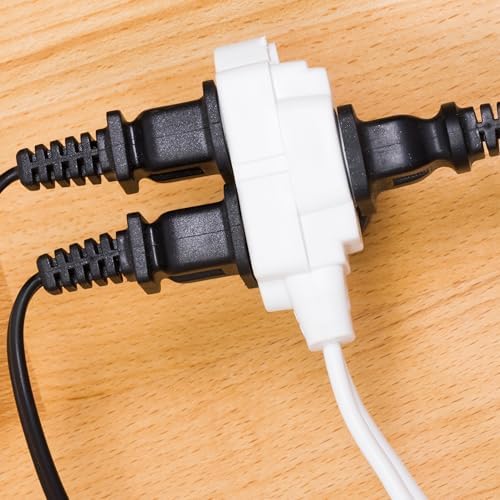 GE 3-Outlet Extension Cord with Multiple Outlets 12 Ft Extension Cord Power Strip 2 Prong 16 Gauge Twist-to-Close Safety Covers Indoor Cord UL Listed White 86235 - Image 6