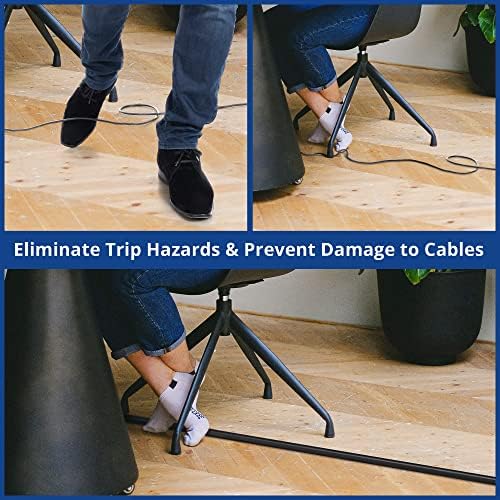 Cord Cover Floor 6ft Black, PVC Floor Cable Cover, Cord Hider Floor Cord Protector Prevent Cable Trips & Protect Wires, Floor Cable Management Hide Cords on Floor, Cord Cavity - W0.47 x H0.28 - Image 3