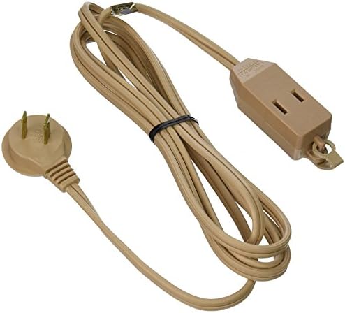Woods Slimline 16/2 Flat Plug Extension Cord, 7ft, Beige, 2239 - Image 2