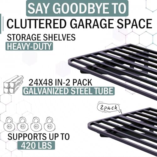 Garage Wall Shelving 2-Pack 2x4ft Garage Shelving（24-inch-by-48-inch） - Image 5