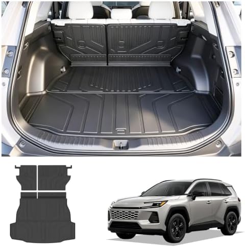 Prosheve Cargo Trunk Mat with Backrest Mats for 2026 Toyota RAV4 PHEV,All Weather Protection TPE Custom Fit Cargo Liner Telluride Accessories,Black by Unknown