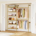 ONBRILL H2 Wall Mounted Clothes Rack, Expandable Metal Closet System(Gold) by ONBRILL