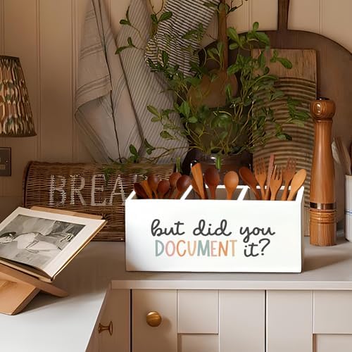 Funny But Did You Document It Pen Pencil Holder for Desk, HR Human Resources Gifts, Office Humor Gifts for Coworkers Women Men Wooden Box Sign Decorations for Office Desk Tabletop - Image 6