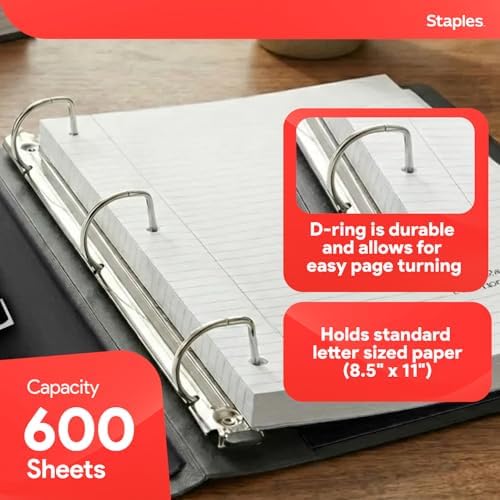 Staples Better 3-Inch D-Ring Binder, Black, Heavy-Duty, Large Capacity - Image 4