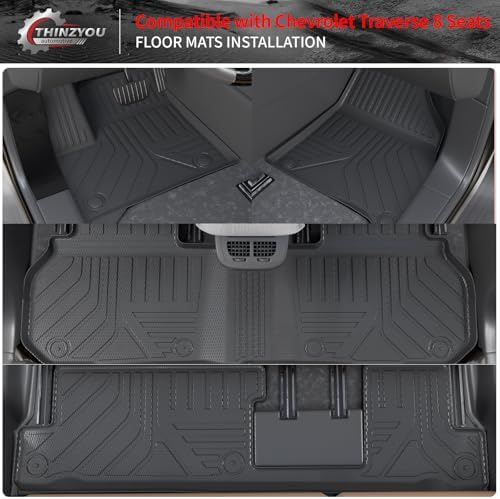 8 Seats Floor Mats for 2024-2026 Chevrolet Traverse (NOT Limited) - Image 2