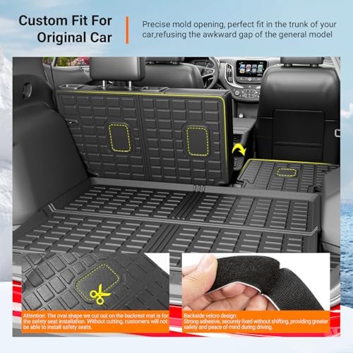 powoq Floor Mats Cargo Mat Compatible with 2018-2024 Chevy Equinox - Image 2
