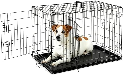 Sweetcrispy 36 Inch Dog Crate, Medium Dog Cage, Foldable Puppy Pet Kennel by Sweetcrispy