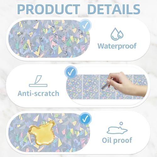 3" x 2" Holographic Thermal Label,Self-Adhesive Rectangle Thermal Sticker Labels for Logo Design,Price Tag,Thanks Card,Address,QR Code（Glass） - Image 3