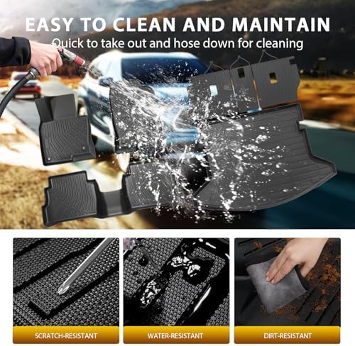 Powerty Floor Mats for Mazda CX-5 2017-2025, All Weather 3D TPE Anti-Slip Trunk Cargo Liner Seat Back Covers Protectors Full Set Car Accessories - Image 6