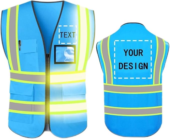 YOWESHOP High Reflective Visibility Safety Vest Custom Your Logo Safety Workwear by YOWESHOP