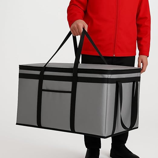 2 Pack XXXL Gray Insulated Food Delivery Bag Cooler Bags Keep Food Warm by Musbus