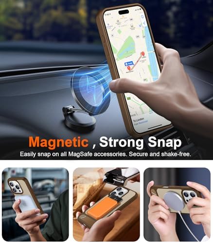 Temdan Magnetic Compatible with iPhone 16 Pro Case, [Built-in Invisible Kickstand][Compatible with MagSafe] [Military Grade Shockproof] Slim Translucent Matte Phone Case for iPhone 16 Pro 6.3" - Image 6