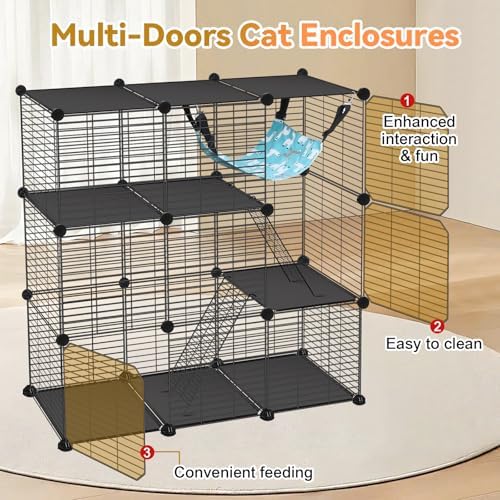 VISCOO Cat Cage, 3-Tier DIY Catio Cat Enclosures, 36"x16"x36" Cat Playpen - Image 6