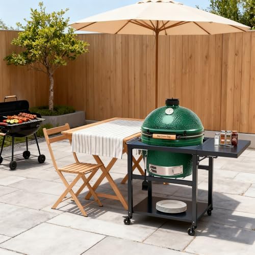 Heavy-Duty Grill Table Cart for XL Big Green Egg, Metal Green Egg Stand - Image 2
