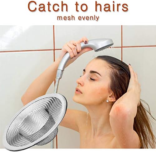 2pcs Heavy Duty Stainless Steel Slop Basket Filter Trap, 4.41" Top / 2.44" Mesh Metal Sink Strainer,Perfect for Kitchen Sink/Bathroom Bathtub Wash Basin Floor Drain Balcony Drain Hole,Utility… - Image 6