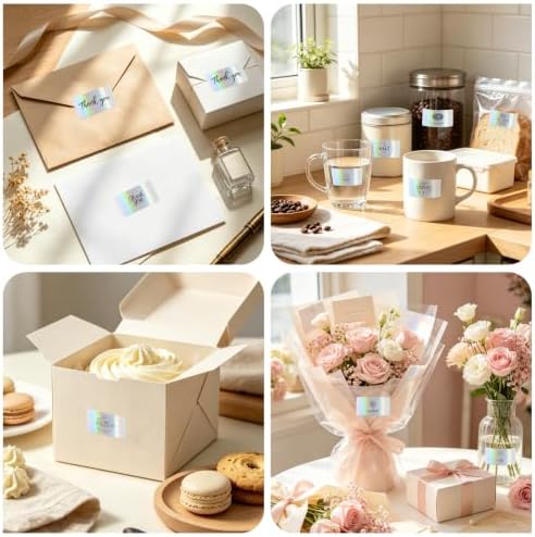 1.25 * 2.25Inch Holographic Thermal Labels, Direct Thermal Stickers, Printable Labels for DIY Logo Design, QR Code, Name Tag, Price Tag & Packaging, 300Pcs/Roll - Image 6