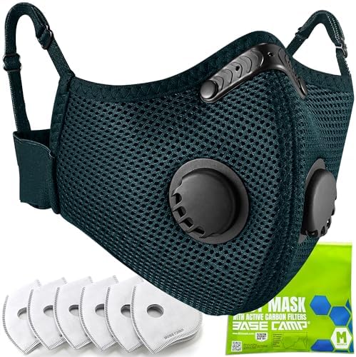 BASE CAMP Family Pack Dust Mask, Breathable Reusable Respirator Mask with 6 Activated Carbon Filters(Dark Tiber) by BASECAMP