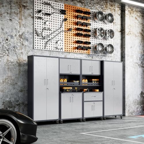6-Piece Garage Storage Cabinets System Heavy Duty Workshop Set - Image 3
