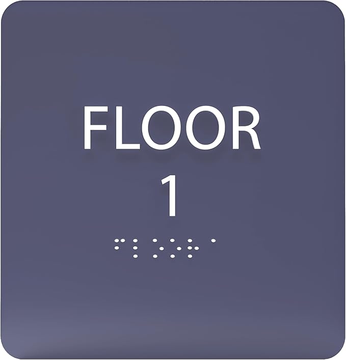 Navy ADA Floor 1 Sign with Braille – Made from Durable Acrylic and Ready to by ADACentralSigns
