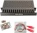 Neat Patch MINI 1U Low Profile Cable Management Kit - 2 Packs w/ 48 CAT6 Patch Cables (1FT Red) by Electriduct