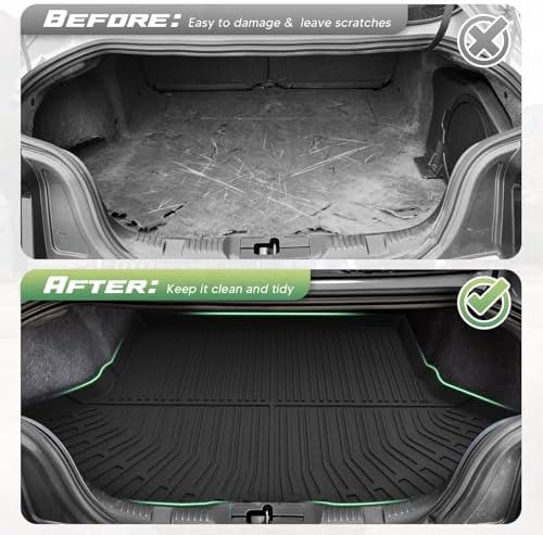 Mustang Floor Mats - Car Mats for Ford Mustang 2015-2025 2026 (Not for Mach-E), All Weather Floor Mats and Cargo Liner, Heavy Duty Rubber Mats, Car Accessories - Image 4