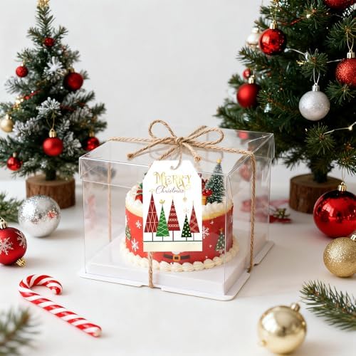 joycraft 50Pcs Merry Christmas Tags with String, Red & Green Christmas Tags - Image 4