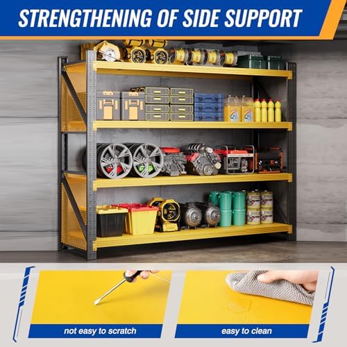 BYNSOE 78.8" W Storage Shelves 7000lbs Garage Metal Shelving Heavy Duty Garage Shelves Adjustable Storage Shelves for Industrial, Factory, (White, 78.8" W X 24" D X 78.8" H) - Image 7