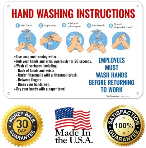 Employees Wash Hands Before Returning to Work Sign, - Image 6