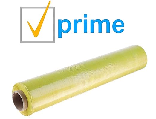 APQ 4 Rolls of Blown Hand Stretch Film 18" x 1500'. Yellow Hand Stretch Wrap - Image 2