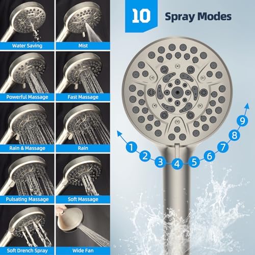 Hibbent All Metal cUPC Certified High Pressure Rainfall 10'' Shower Head - Image 5