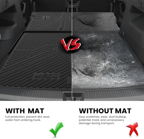 LASFIT Cargo Mat Liner & Seatback Mat for Volkswagen Tiguan 2025 2026 SUV, Custom Fit All-Weather Premium TPE Backrest & Trunk Mats Liners for SUV VW Tiguan Accessorie, Easy to Clean, Black - Image 5