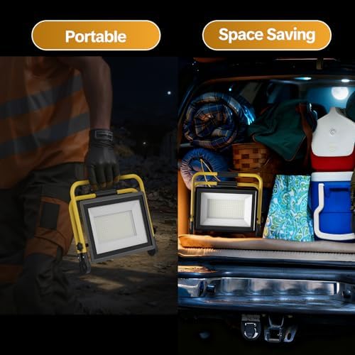 AIKVSXER Portable LED Work Light, 60W 7200LM Job Site Lights, 1 Pack - Image 6
