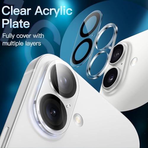 JETech Camera Lens Protector for iPhone 16/16 Plus, 3-Pack - Image 3