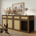PureCozy 2-Piece Dog Crate Furniture, Right, 80 Inch, Dark Oak by PureCozy