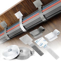 Cable Management Kit – 40 Self-Adhesive Hook & Loop Cable Ties with 2 Extension Straps, Strong Adhesive Cord Organizer for Desk, Wall, Home & Office, Adjustable Wire Holders, Grey & White by Tapsi