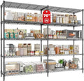 70" W Storage Shelves 1430 LBS Heavy Duty Wire Shelving, 5 Tier Adjustable Metal Garage Shelving, Pantry Kitchen Storage Rack with Liners, DIY L-Shaped Corner Shelf, 70" W x 16" D x 72" H by RackBro