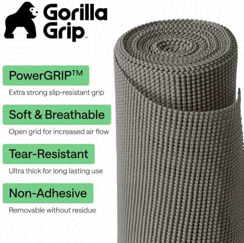 GORILLA GRIP powerGRIP Drawer Shelf and Cabinet Liner, 12"x30', Gray - Image 2