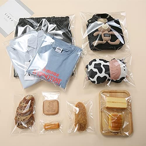 200 Pcs 6" x 8" Thick 1.6 Mil Clear Self Sealing Resealable Cellophane Poly Bags Heavy-duty Adhesive Cello Plastic Bags Packaging Bakery Cookie Candy Candle Soap Card Gift OPP Bag - Image 4