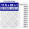 Filter King 17.5x22x1 Air Filter MERV 8, AC Furnace Filters (12-Pack) by FilterKing