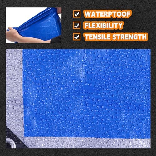 RAINDEWAY Tarps 8x8Ft 5.5 Mil Multipurpose Waterproof Poly Tarp Cover - Image 4