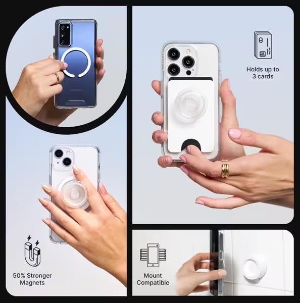 PopSockets Phone Grip for MagSafe, Magnetic Holder- Gem Brooch Jade - Image 6