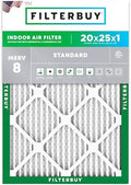 Filterbuy 20x25x1 Air Filter MERV 8 Dust & Allergy Defense (1-Pack) by Filterbuy