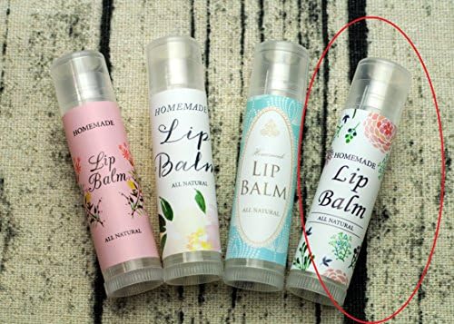 Homemade Skincare Products Adhesive Labels Stickers for Lip Balm Handcream Candle Container Tubes 20pcs (T Lip Balm - White with Peony) - Image 3