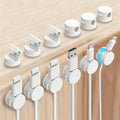 OneLeaf 12 Pack Spring Cable Clips for Phone Charger, One-Hand Cord Holder for Nightstand & Desk, Rotatable Desk Cable Management with Strong Adhesive, White by OneLeaf