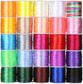 Cridoz 25 Rolls Silky Satin Cord for Bracelets, Necklaces, Macrame Crafts, Drawstring Bags - Multicolor Beading String by cridoz