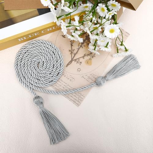 Honor Cords Graduation Cords 2026 Silver Honors Cords for Graduation Ropes Honors Cords Graduation Accessories 67" Long Braided Cords for 2026 Graduation Decorations Bachelor Gown - Image 3