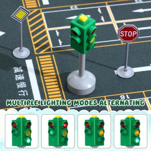 TOYANDONA Traffic Signs Toy Set Multicoloured Road Light Stop Safety Traffic Maker Crosswalk Signal Toy for Kids Birthday Education Gifts - Image 3
