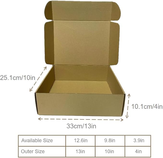 13x10x4 Inch Set of 18 Pack Brown Corrugated Shipping Boxs - Image 2
