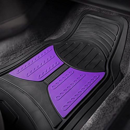 FH Group Automotive Floor Mats Purple Climaproof for All Weather Protection Universal Fit Heavy Duty Rubber fits Most Cars, SUVs, and Trucks, Full Set Trim to Fit Purple - Image 4